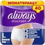 Always Discreet Inkontinenz-H&ouml;schen Normal, Gr&ouml;&szlig;e L, 40 H&ouml;schen (4 Packungen x 10