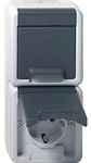 Gira SCHUKO 2F SENKR. KD WG AP GRAU / GIRA 478030 WG-AP 478030