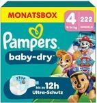 Pampers Baby Dry Gr.4 Maxi 9-15kg Paw Patrol Windeln, 222 St&uuml;ck, Monatsbox