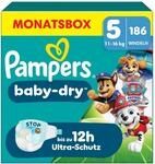 Pampers Baby Dry Gr.5 Junior 12-17kg Paw Patrol Windeln, 186 St&uuml;ck, Monatsbox