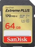 SANDISK SDSDXW2-064G-GNCIN, SanDisk Extreme PLUS 64GB SDHC Memory Card 170MB/s 80MB/s