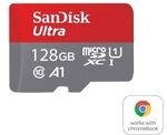 SanDisk microSDXC Ultra 128GB, Class 10, 140MB/s + SD-Adapter f&uuml;r Chromebooks