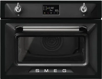 Smeg SO4902M1N, Smeg SO4902M1N Kombi-Mikrowelle 45cm Schwarz Victoria Design