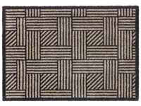 SCHÖNER WOHNEN Manhattan Fußmatte - Streifengitter beige-anthrazit - 67x100 cm