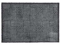 SCHÖNER WOHNEN Manhattan Fußmatte - Streifengitter grau-anthrazit - 67x100 cm