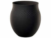 Villeroy & Boch Manufacture Collier Perle Vase groß - schwarz - 16,5x16,5x17,5 cm -