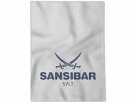 Sansibar Hochtief-Design Wohndecke - silber/blau - 150x200 cm 104–10