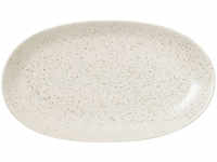 8er Spar-Set | Broste Copenhagen Nordic Vanilla Platten oval - cream w. grains - 8