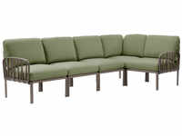 Nardi Komodo 5 Modul Sofa Outdoor - tortora/giunglasunbrella - Breite: 294 cm, Höhe: