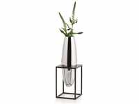 Philippi Solero Vase im Ständer S - silber-schwarz - 10x10x29,5x cm 240025