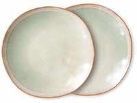 HK living 70's Ceramic Side Plate Beilagenteller 2er-Set - mist - 2er-Set: Ø...