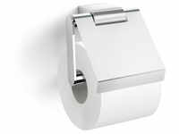 ZACK ATORE Toilettenpapierhalter mit Klappe - Edelstahl poliert - 12,4 x 12,4 x 5,4