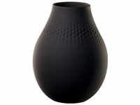 Villeroy & Boch Manufacture Collier Perle Vase hoch - schwarz - 16x16x20 cm - ca.