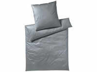 Elegante Solid Bettwäsche aus Mako-Jersey - graphit - 135x200 / 80x80 cm