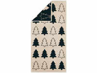 Cawö Christmas Edition Tannenbäume Handtuch - natur-schwarz - 50x100 cm
