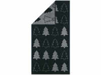 Cawö Christmas Edition Tannenbäume Handtuch - schwarz - 50x100 cm 794-90-50100