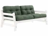 Karup Design STEP Schlafsofa - white/olive green - Sofa: 158x74x70 cm, Bett: