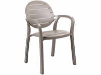 6er Spar-Set | Nardi Palma Stühle mit Armlehnen Outdoor - tortora: Breite: 59 cm,