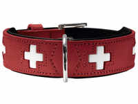 HUNTER Swiss Halsband - rot-schwarz - XL - Breite 3,9 cm | verstellbar: 61-68 cm