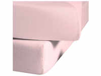 fleuresse Comfort Spannbettlaken aus Baumwoll-Jersey - rosé - 150x200 cm