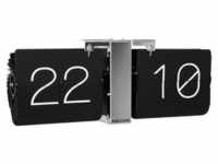 Karlsson Flip Clock No Case Flip Uhr - schwarz mit Stahlrahmen - 36 x 8,5 x14 cm