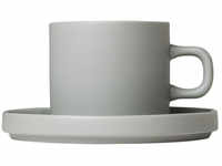 blomus PILAR Kaffeetasse mit Untertasse 2er-Set - mirage grey - 2 Sets à 200 ml