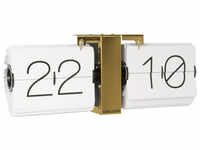 Karlsson Flip Clock No Case Flip Uhr - weiß mit goldfarbenem Rahmen - 36 x 8,5 x14