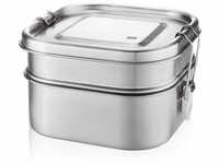 GEFU ENDURE Lunchbox doppelstöckig - silber - 800 ml + 1000 ml 12746