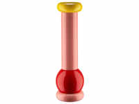 Alessi TWERGI Salz-/ Pfeffer- & Gewürzmühle - rosa-rot-gelb - Ø 7 cm - Höhe...