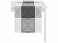 Apelt Loft Style Verona Tischläufer - anthrazit/weiß - 44x140 cm Verona-44X14089