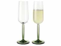 Kähler Design Hammershøi Champagnerglas - 2er-Set - grün - 2er-Set: 240 ml - Höhe