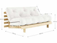 Karup Design ROOTS Schlafsofa - raw/natural - Sofa: 160x105x85 cm, Bett: 200x160x20