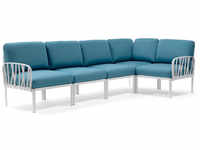 Nardi Komodo 5 Modul Sofa Outdoor - bianco/adriaticsunbrella - Breite: 294 cm, Höhe:
