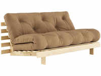 Karup Design ROOTS Schlafsofa - raw/mocca - Sofa: 160x105x85 cm, Bett: 200x160x20 cm