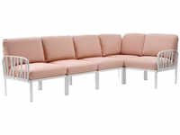 Nardi Komodo 5 Modul Sofa Outdoor - bianco/rosaquarzo - Breite: 294 cm, Höhe: 80 cm,