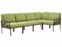 Nardi Komodo 5 Modul Sofa Outdoor - tortora/avocadosunbrella - Breite: 294 cm, Höhe: