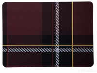 6er Spar-Set | ASA leather optic Tischset - tartan rot à 46x33 cm...