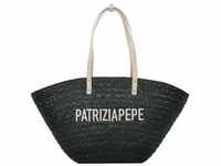 Patrizia Pepe Summer Straw Shopper Tasche 40 cm nero