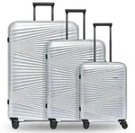 Pactastic Collection 02 THE THREE SET 4 Rollen Kofferset 3-teilig silberfarben