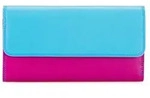 Mywalit Tri-fold Zip Wallet Geldb&ouml;rse Leder 17 cm blau