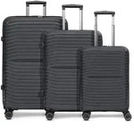 Stratic Shine 4 Rollen Kofferset 3-teilig mit Dehnfalte schwarz
