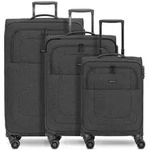 Redolz Essentials 12 THREE SET 4 Rollen Kofferset 3-teilig mit Dehnfalte schwarz