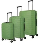 Travelite Mooby 4 Rollen Kofferset 3-teilig gr&uuml;n