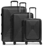 Redolz Essentials 14 4 Rollen Kofferset 3-teilig mit Dehnfalte schwarz