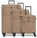 Redolz Essentials 12 THREE SET 4 Rollen Kofferset 3-teilig mit Dehnfalte braun