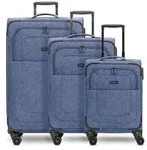 Redolz Essentials 12 THREE SET 4 Rollen Kofferset 3-teilig mit Dehnfalte blau