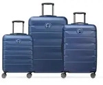 Delsey Paris Air Armour 4 Rollen Kofferset 3-teilig mit Dehnfalte blau