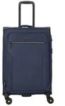 d&n Travel Line 9704 4 Rollen Trolley M 68 cm mit Dehnfalte blau