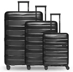 Bergpfeil Travel 4-Rollen Kofferset 3-tlg. mit Dehnfalte schwarz