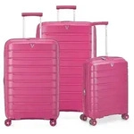 Roncato B-Flying Move 4 Rollen Kofferset 3-teilig mit Dehnfalte pink